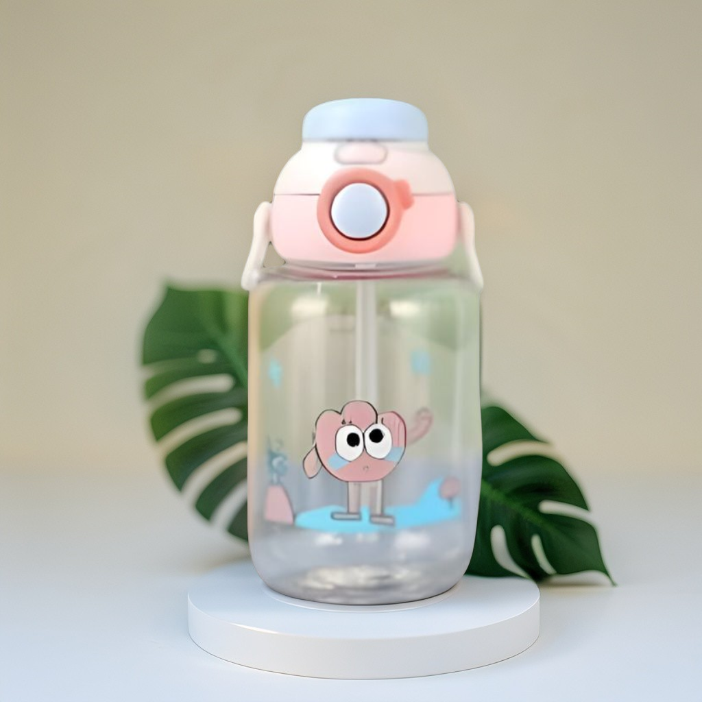 Pink - StarSip – 700 ml Water Bottle for Kids with Straw & Hanging Strap | Leak-Proof, BPA-Free, Non-Toxic | Durable School, Travel & Outdoor Bottle for Boys & Girls NOV6327.