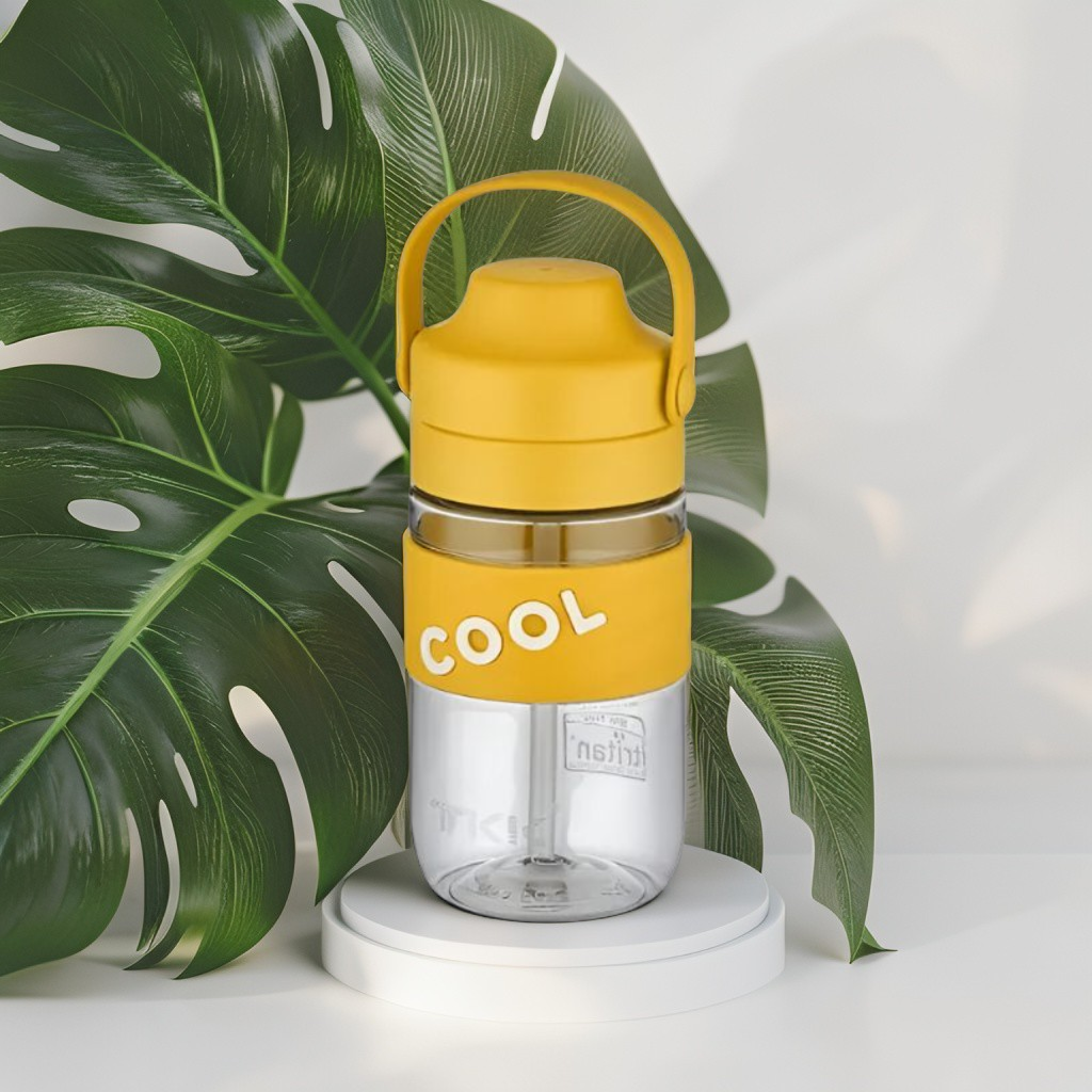 Yellow - HydroSip Junior – 550ml Kids Water Bottle with Straw & Handle | Leak-Proof, BPA-Free Tritan Sports Bottle for School, Travel & Outdoors NOV3305.