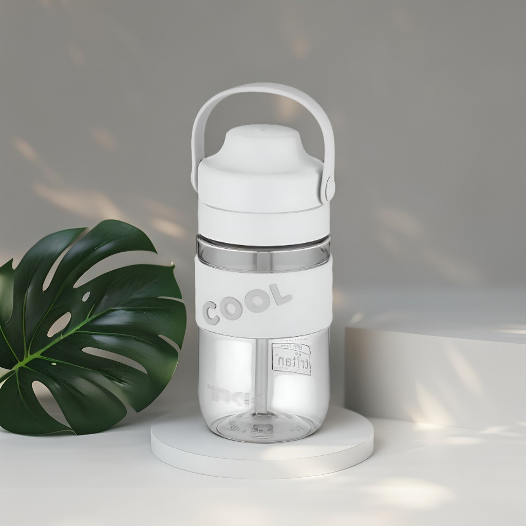 White - HydroSip Junior – 550ml Kids Water Bottle with Straw & Handle | Leak-Proof, BPA-Free Tritan Sports Bottle for School, Travel & Outdoors NOV3305.