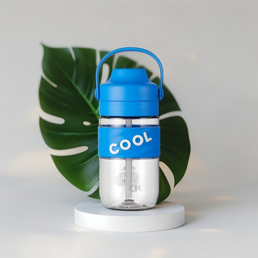 Blue - HydroSip Junior – 550ml Kids Water Bottle with Straw & Handle | Leak-Proof, BPA-Free Tritan Sports Bottle for School, Travel & Outdoors NOV3305.