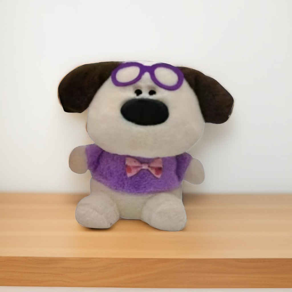 Purple - Cute Dog Soft Toy with Glasses – Adorable Plush Toy for Kids & Dog Lovers 8 inch - MS14489.