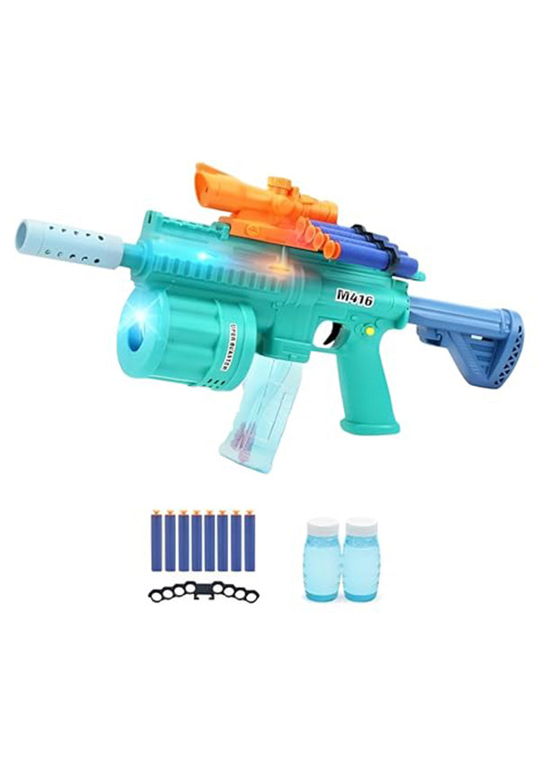 3 in 1 M416 Machine Dart Gun for Kids - Bubble & Dart Shooting Combo - Toyloft