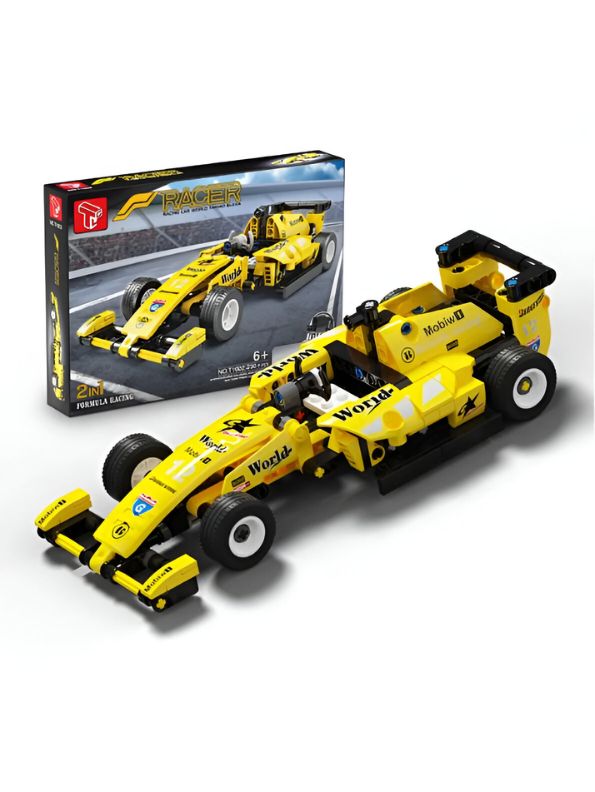 Rapid Fire Racer - Racing Car Building Block Set DIY Assembly F1 Toy | 2 in 1 Car Set For Kids - MD273