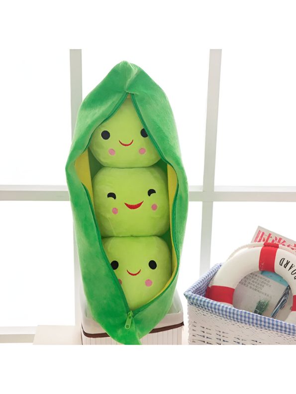 GREEN - Smiley Pea Pod Plush Toy – 25cm Detachable Bean Set | Cute Stuffed Vegetable Toy for Kids - MS14493 (Copy)