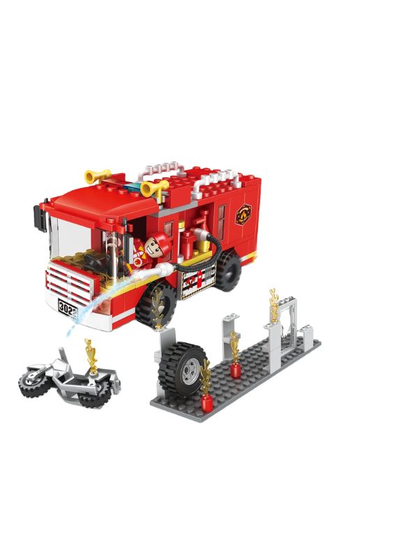 Fire Titan X - Ultimate Multi-Force Fire Rescue Fleet with Aerial & Ground Command | Building Block games for kids - MD1006
