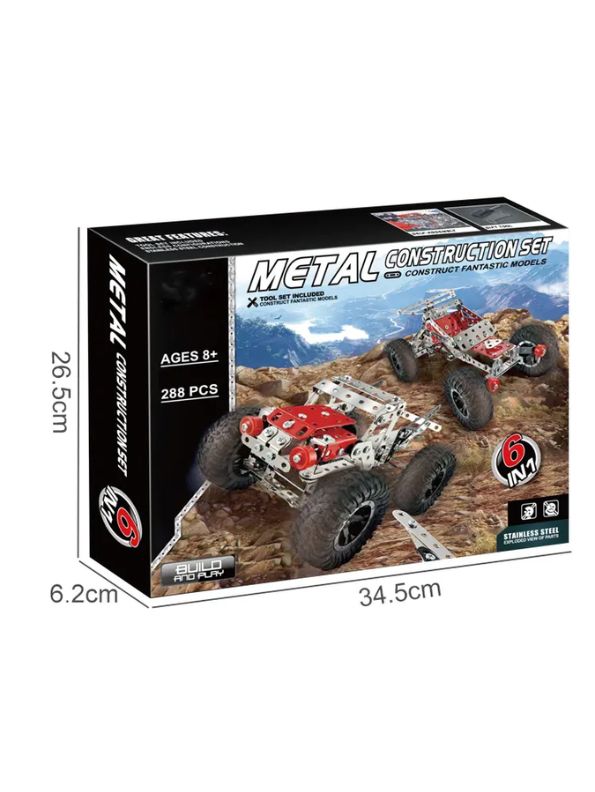 Metal Titan X: Ultimate 6-in-1 Engineering Masterpiece – Build, Play & Innovate with Precision Metal Vehicles | Building blocks for kids - MD221