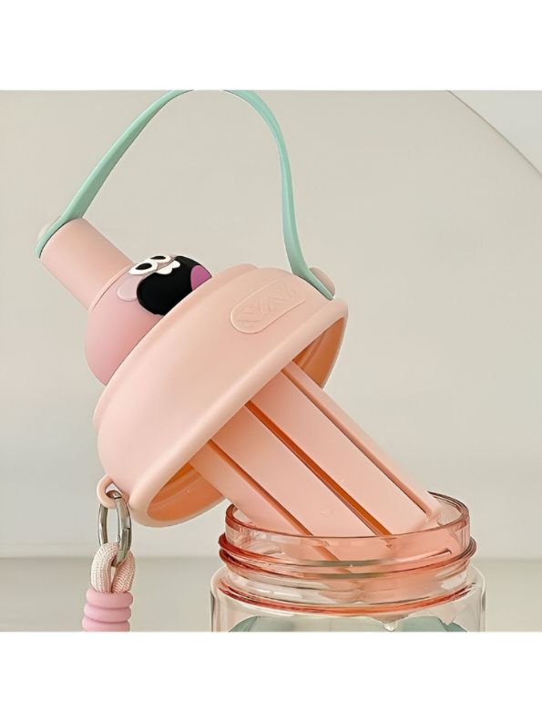 Baby Pink - Cute Water Bottle with Strap for Kids | Leakproof Sipper Bottle for School, Girls & Boys NOVGBT-50720