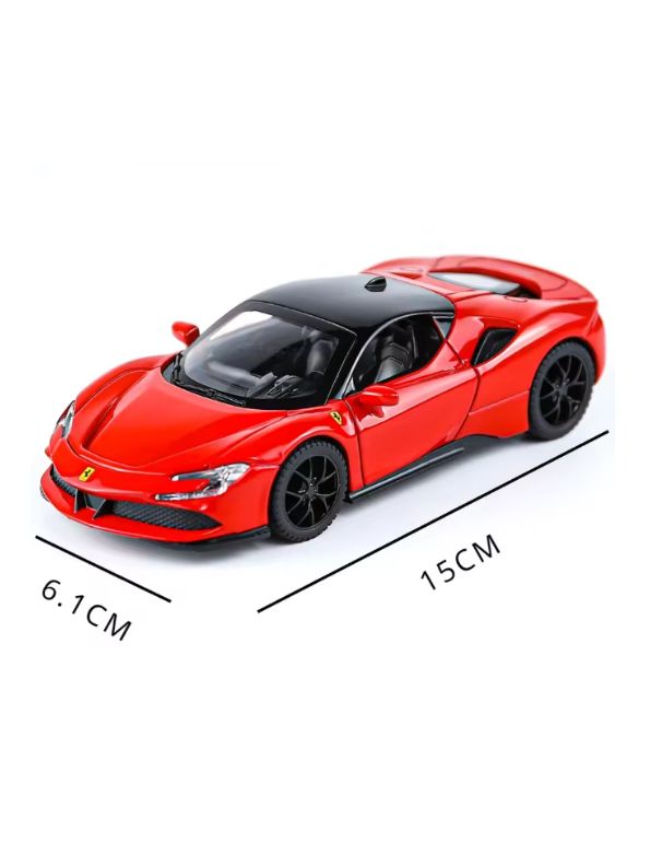 Red - Ferrari SF90 Spider Diecast Car – Premium Collectible Model | Metal Sports Car Toy for Enthusiasts - Scale 1:32