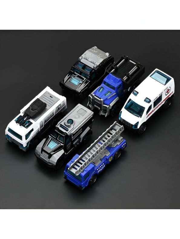 MiniCops Patrol Set – Diecast Metal Police Car Toy Set for Kids | Mini Police Vehicles Playset - LMI13672