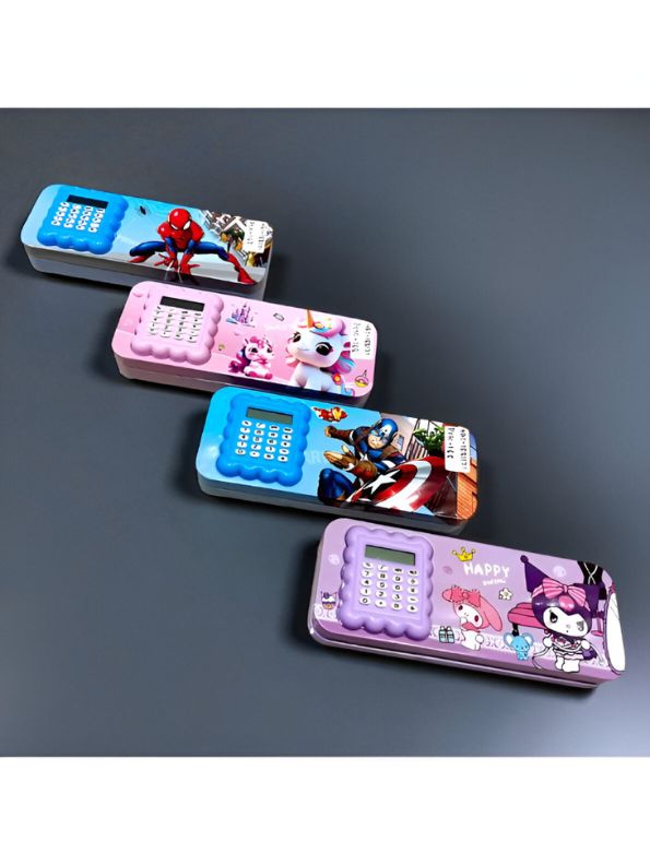 Kawaii Kuromi & My Melody Magnetic Pencil Box with Built-in Calculator for Girls | Cute Sanrio Kids Stationery Set & School NOVHBC-1881121