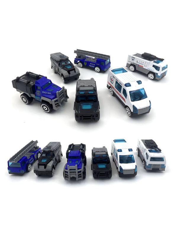 MiniCops Patrol Set – Diecast Metal Police Car Toy Set for Kids | Mini Police Vehicles Playset - LMI13672