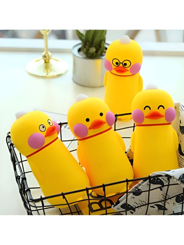 Cute Duck - QuackSip – Adorable Duck Glass Water Bottle for Kids | Cute & Eco-Friendly Leakproof Bottle - NS557