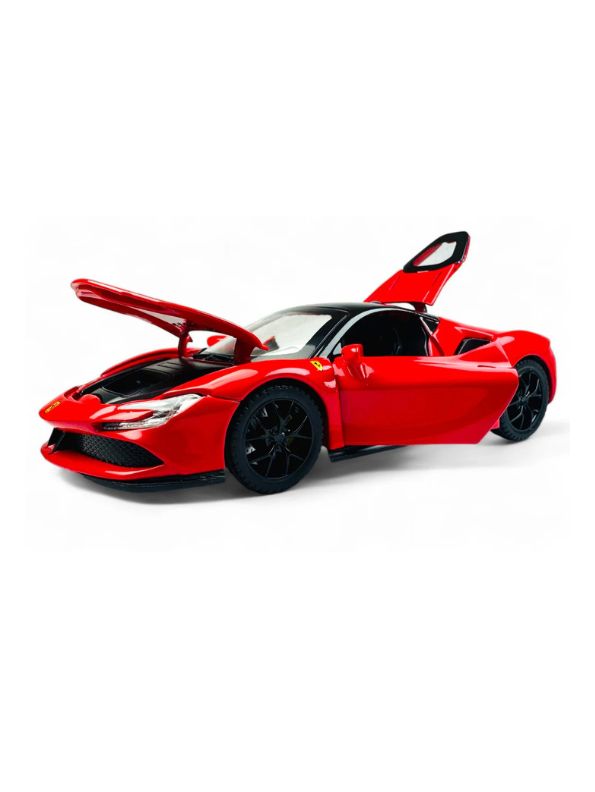 Red - Ferrari SF90 Spider Diecast Car – Premium Collectible Model | Metal Sports Car Toy for Enthusiasts - Scale 1:32
