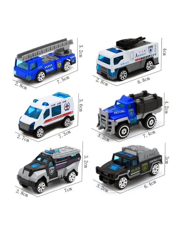 MiniCops Patrol Set – Diecast Metal Police Car Toy Set for Kids | Mini Police Vehicles Playset - LMI13672