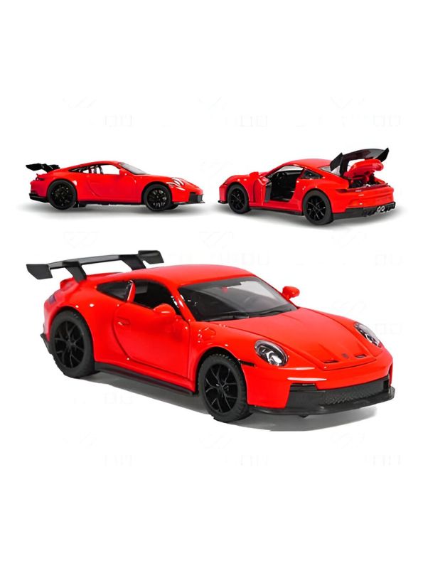 Red - Porsche 911 GT3 Alloy Car Model – Supercar Toy with Pull Back Action for Kids & Collectors Scale 1:32.