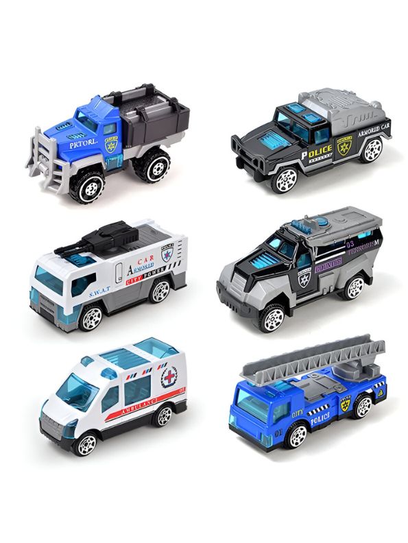 MiniCops Patrol Set – Diecast Metal Police Car Toy Set for Kids | Mini Police Vehicles Playset - LMI13672
