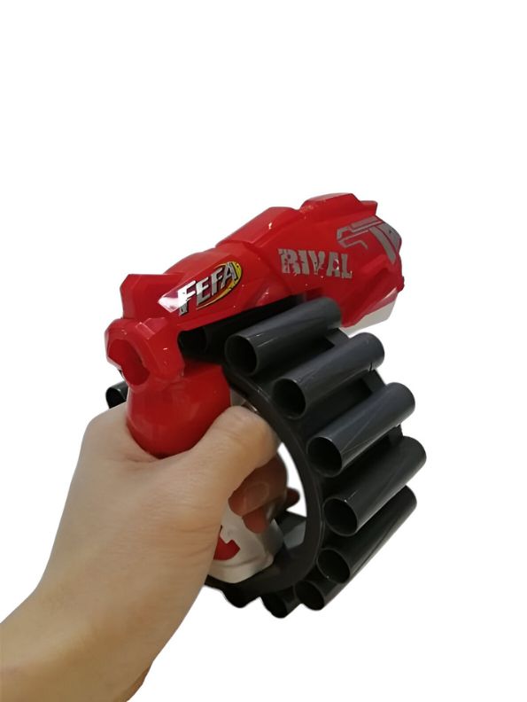 Red - SharpShot Revolver Blaster – Soft Bullet Blaster | Super Shoot Action Toy Gun for Boys and Girls.
