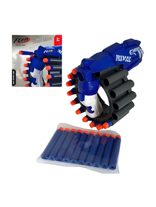 Blue - SharpShot Revolver Blaster – Soft Bullet Blaster | Super Shoot Action Toy Gun for Boys and Girls LMI10990