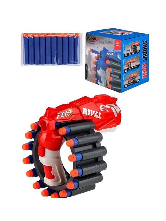 Red - SharpShot Revolver Blaster – Soft Bullet Blaster | Super Shoot Action Toy Gun for Boys and Girls.