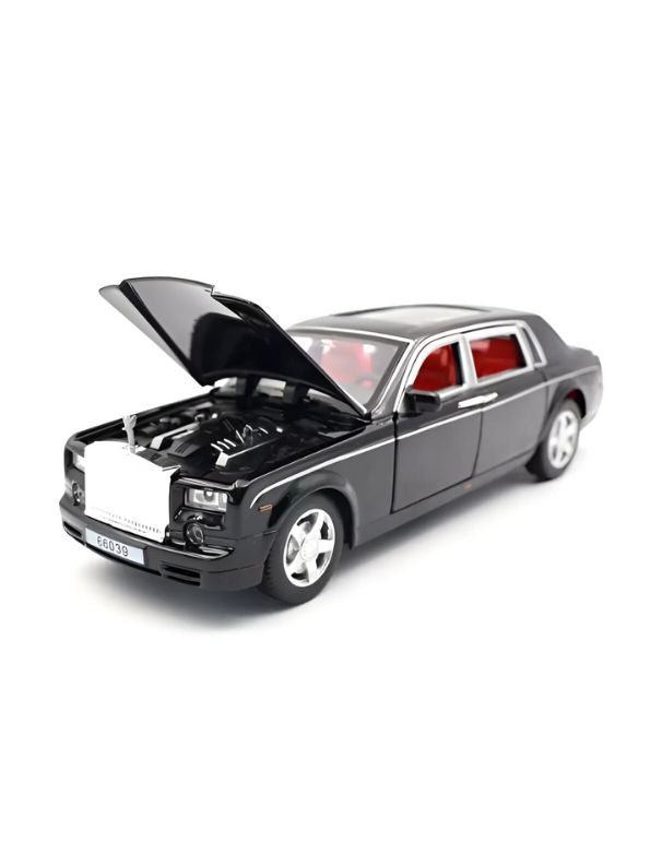 Black - Rolls Royce Phantom – Diecast Alloy Vintage Car | Metal Pull-Back Toy & Collectible Gift - Scale 1:20 - TV4914