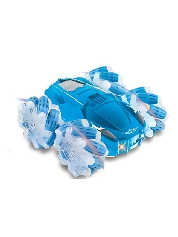 Blue - Turbo Twister - Remote Control Stunt Car with Hand Gesture Sensor – 360° Double-Sided Rotation, Rechargeable, Colorful Lights – Electric RC Toy Car - MS11787.