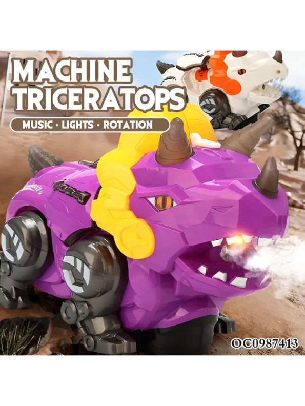Purple- DinoShine – Ultimate Light-Up T-Rex | 360° Rotating Dinosaur Toy for Boys & Girls - MS13973.