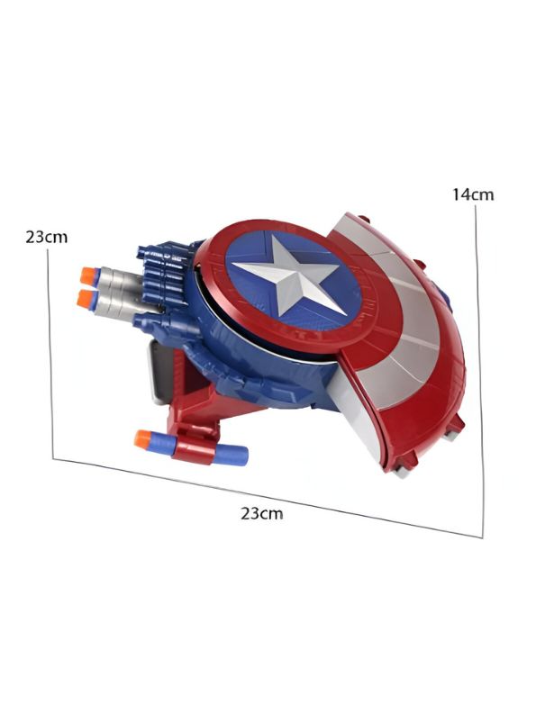 Civil War Captain America – Marvel Avengers Shield Launcher Toy with Manual Reload – Dart Shooter for Kids - MS14208.