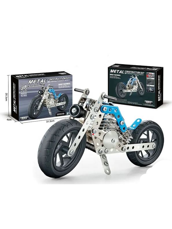 MotoXpert - 140PCS Educational Intelligence 3D Metal Motorcycle Construction Set For Kids - MD1232.