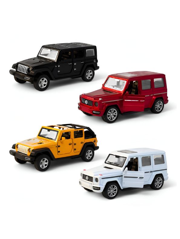 Mercedes GD 1981 – Mini Jeep and Explorer with Pull-Back Mechanism – Set of 4 Assorted Models - MS11225.
