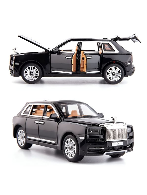 Black - Rolls-Royce – Cullinan Diecast Metal Pullback Toy Car - Premium Model with Openable Doors – Best Gift for Kids & Collectors - Scale 1:28 - MS14830.