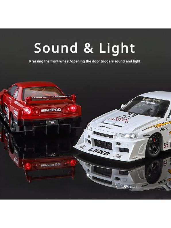 Red - Nissan Skyline GTR PDC LBWK – Premium Alloy Sports Car Model – Racing Car – Desk Decoration for Kids & Car Enthusiasts – NX14789.