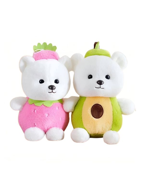 Pink - Strawberry Teddy Bear – Super Soft Plush Toy for Kids | Stuffed Animal | 10 Inches - MS14506.