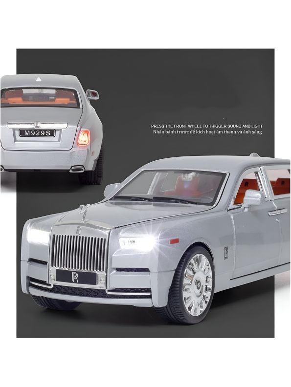 Grey - Rolls Royce Phantom – Diecast Alloy Vintage Car | Metal Pull-Back Toy & Collectible Gift - Scale 1:20 - TV4914