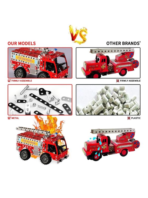 RapidRescue – 292 PCS | 3D DIY Rescue Fire Truck Building Kit for Kids – MD158.