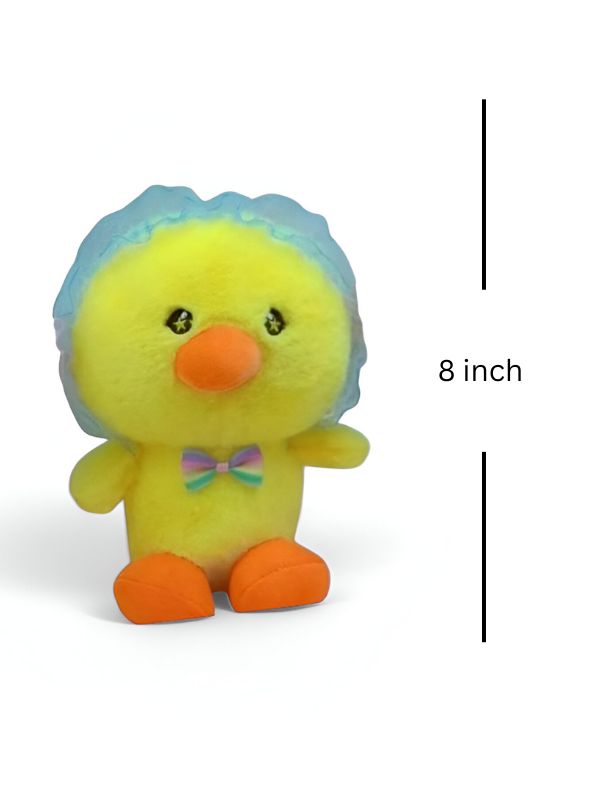 Yellow - Adorable Soft Toy with Bow – Cute & Cuddly Plush Gift for All Ages 8 inch - MS14484.