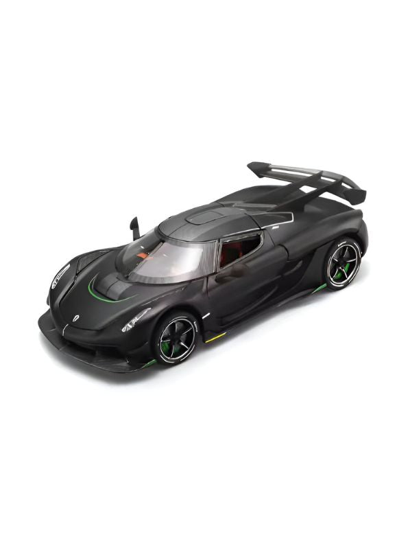 BLACK - Chiyuan Koenigsegg Diecast Car – Premium Scale Model for Collectors & Enthusiasts with Acrylic Display Case.
