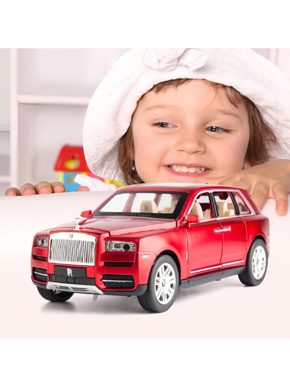 Red - Rolls-Royce – Cullinan Diecast Metal Pullback Toy Car - Premium Model with Openable Doors – Best Gift for Kids & Collectors - Scale 1:32 - MS14830.