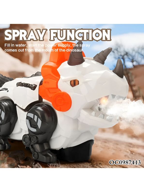 White - DinoShine – Ultimate Light-Up T-Rex | 360° Rotating Dinosaur Toy for Boys & Girls - MS13973.