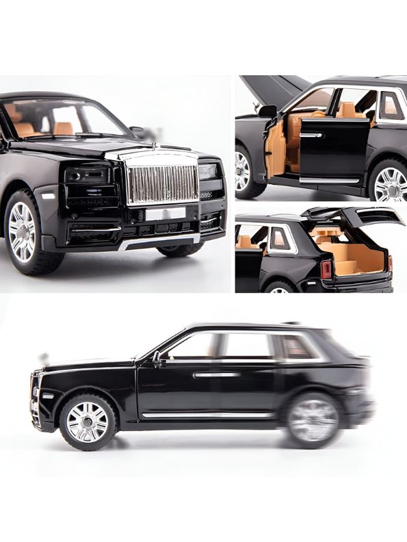 Black - Rolls-Royce – Cullinan Diecast Metal Pullback Toy Car - Premium Model with Openable Doors – Best Gift for Kids & Collectors - Scale 1:28 - MS14830.