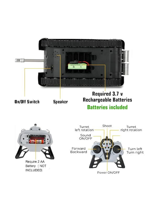 Glorryearst RC Tank – 9-Channel Remote Control Military Battle Tank Toy – Realistic Combat Action & High-Performance Features - NX13363.