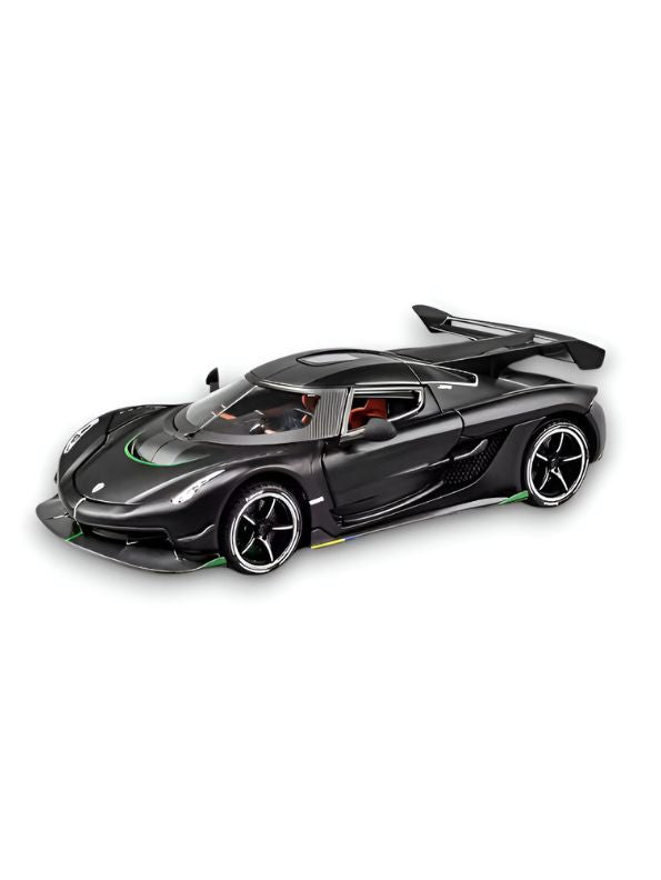 BLACK - Chiyuan Koenigsegg Diecast Car – Premium Scale Model for Collectors & Enthusiasts with Acrylic Display Case.