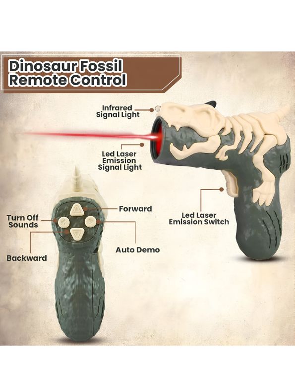 Yellow - Dino Fire – Realistic Velociraptor Model | Wireless Infrared Remote-Controlled, Multifunctional Walking Dinosaur Robot Toy – High-Quality Plastic, Electrically Powered – Perfect for Kids - NX12621.