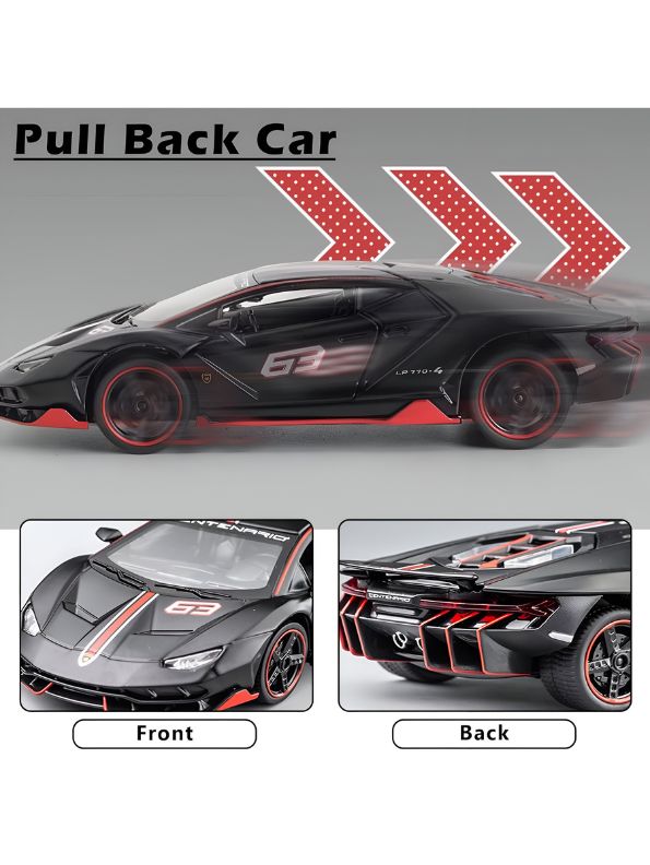Red - Lamborghini Centenario LP-770 4 – Die-Cast Alloy Car Model | Realistic Luxury Sports Car Toy with Openable Doors & Detailing for Kids Scale 1:32 - LMI9876.