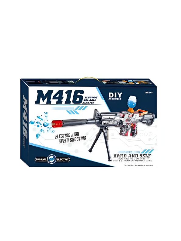Green - M416 Gun – 30cm Dual-Mode Electric Rechargeable Automatic Blaster Toy – Long-Range Target Shooting Game with Gelly Balls Pack for Kids - MS12637.