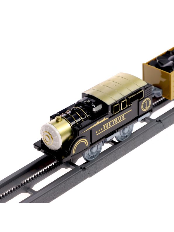 Golden Express – Kids Toy Train Track Set – Battery Operated Railway Toy with Moving Plastic Train Model – Trackset for Boys & Girls - LMI11804.