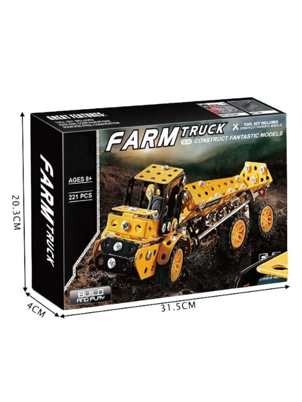Farm Force – 221 PCS | Metal Farmer Truck Construction Block Set for Kids – MD155