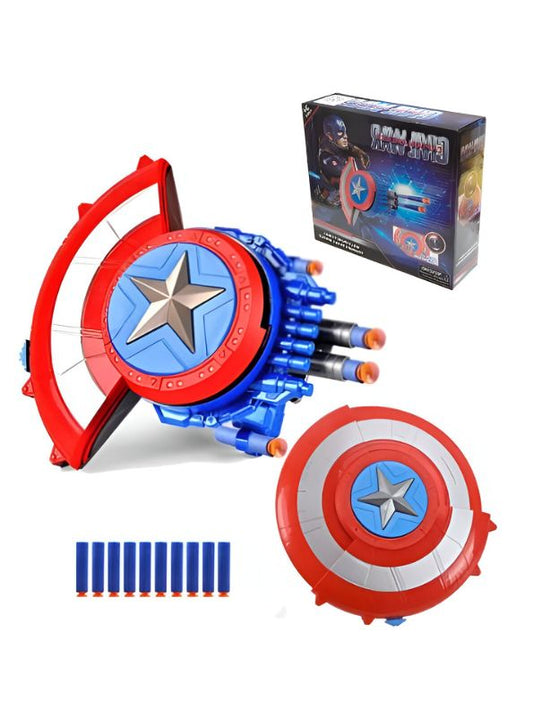 Civil War Captain America – Marvel Avengers Shield Launcher Toy with Manual Reload – Dart Shooter for Kids - MS14208.
