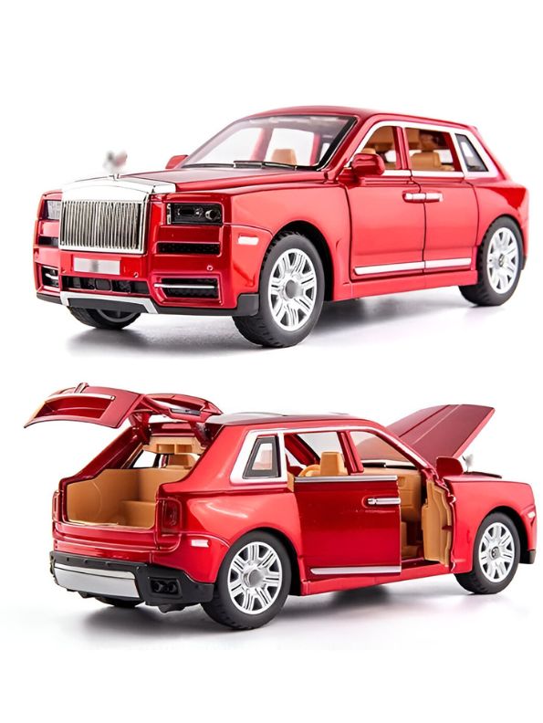 Red - Rolls-Royce – Cullinan Diecast Metal Pullback Toy Car - Premium Model with Openable Doors – Best Gift for Kids & Collectors - Scale 1:28 - MS14830.