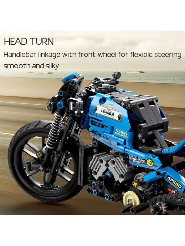 StormRider T3032 – Technical Motorcycle Model Building Kit | Motorbike Bricks Assembly Toy for Kids - MD1637.