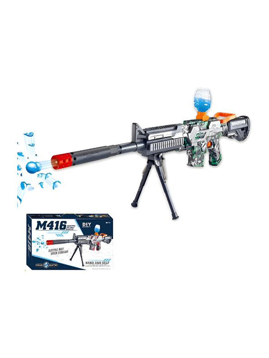 Green - M416 Gun – 30cm Dual-Mode Electric Rechargeable Automatic Blaster Toy – Long-Range Target Shooting Game with Gelly Balls Pack for Kids - MS12637.